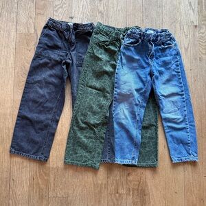 Set of 3 jeans Zara Kids Black, Green Animal Print, and Blue Jeans Trio